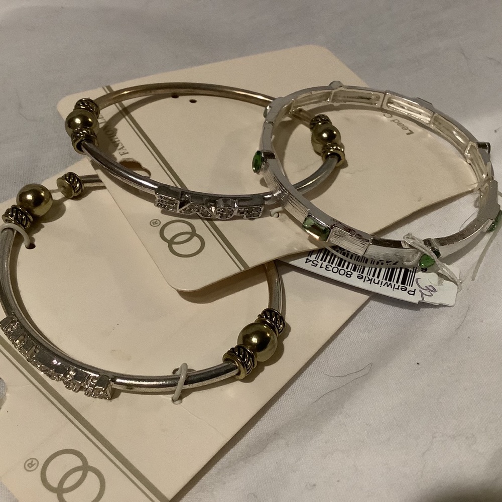 Love Faith And Stone Silver Set of 3 Pieces Charm NWT color Multi